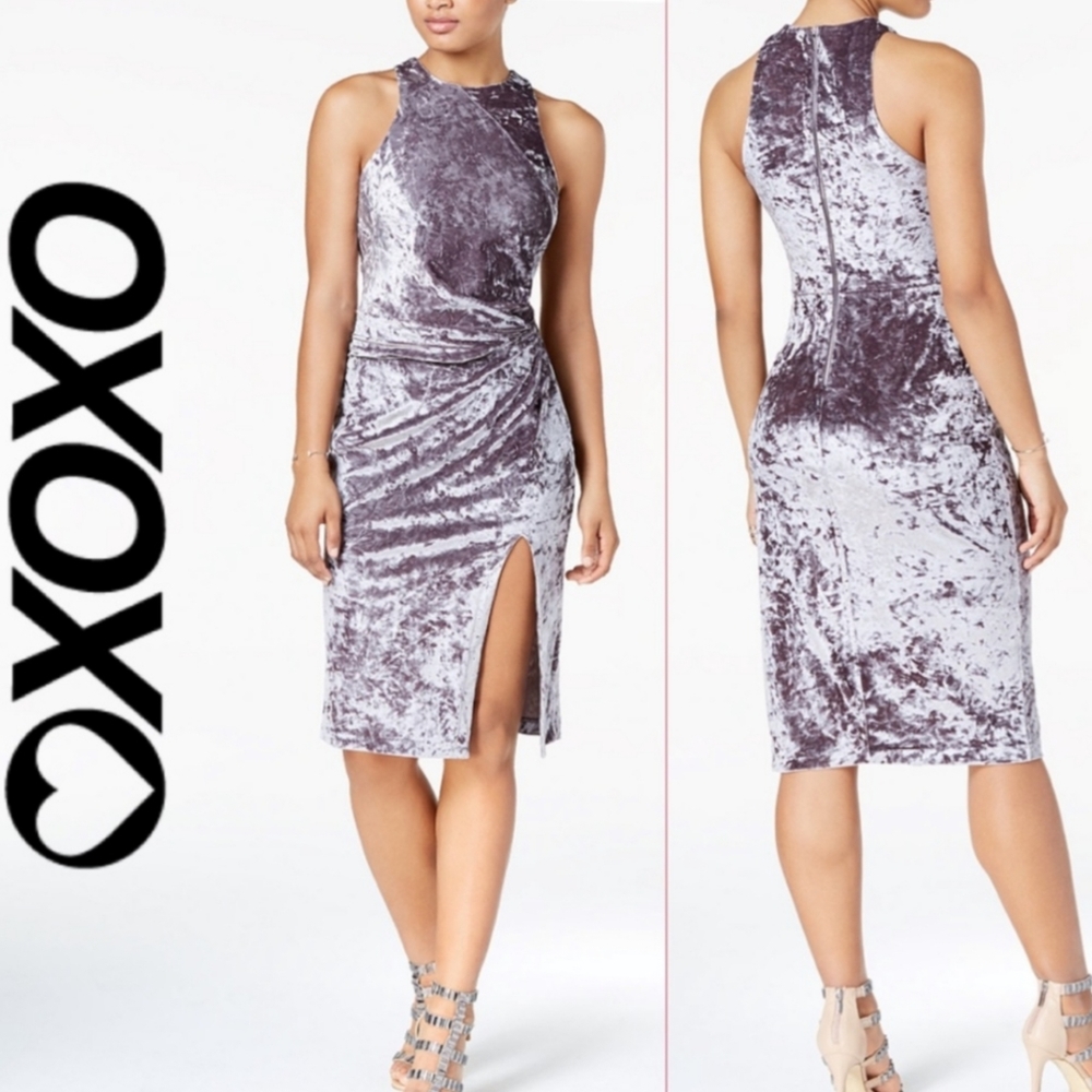 XOXO Crushed Velvet Bodycon Dress